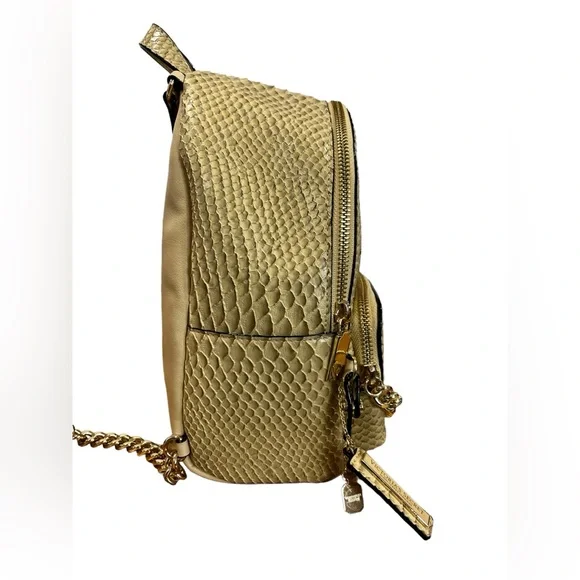 Victoria’s Secret Snakeskin Gold Backpack. Adjustable straps - Picture 6 of 15